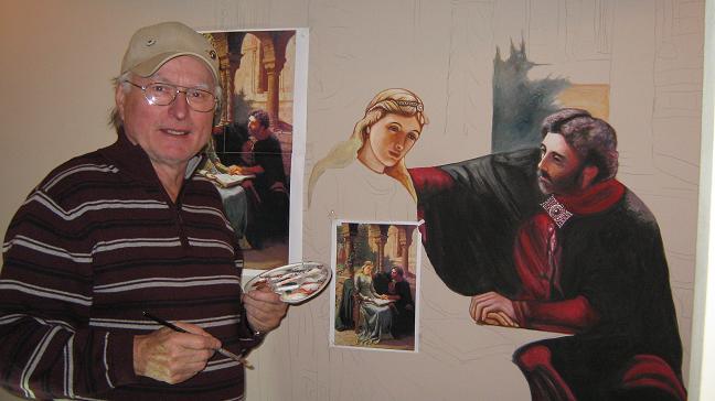 Unser Knstler Bernhard Breetz bei der Arbeit